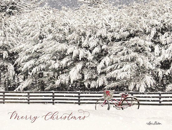 Lori Deiter LD1588 - LD1588 - In the Midst of Winter   - 16x12 Signs, Typography, Snow, Christmas, Bicycle, Wreath, Trees, Fence from Penny Lane