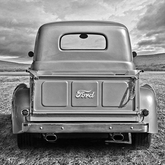 Lori Deiter LD1607 - LD1607 - Ford in a Field   - 12x12 Photography, Black & White, Ford, Truck, Vintage from Penny Lane