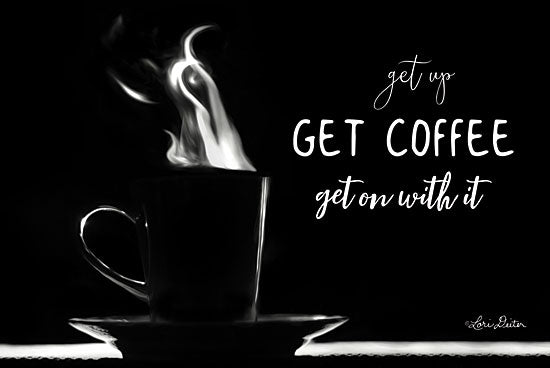 Lori Deiter LD1628 - Get Coffee - 18x12 Coffee, Kitchen, Coffee Cup, Black & White, Signs from Penny Lane