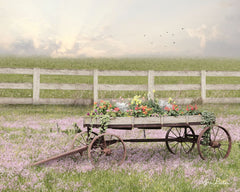 LD1664 - Country Flower Wagon   - 16x12