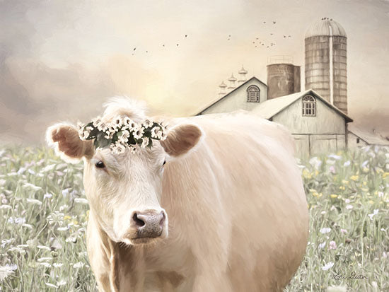 Lori Deiter LD1671 - LD1671 - Sweet Lady   - 16x12 Photography, Cow, Flowers, Barn, Silo, Country, Farm Life, Floral Crown from Penny Lane