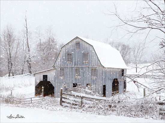 Lori Deiter LD1699 - Blue Tinted Barn - 16x12 Farm, Barn, Winter, Snow, Photography from Penny Lane