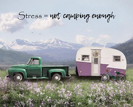Lori Deiter LD1768 - LD1768 - Camping Stress II - 16x12 Camper, Camping, Truck, Mountains, Flowers, Signs, Humorous from Penny Lane