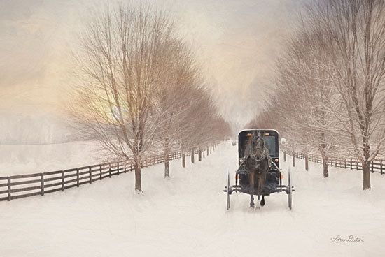 Lori Deiter LD1786 - LD1786 - Snowy Amish Lane - 18x12 Amish, Buggy, Winter, Snow, Horse and Buggy, Religion from Penny Lane
