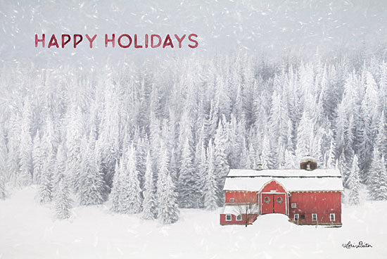 Lori Deiter LD1840 - LD1840 - Snowy Forest Happy Holidays    - 18x12 Signs, Typography, Happy Holidays, Barn, Trees, Snow from Penny Lane