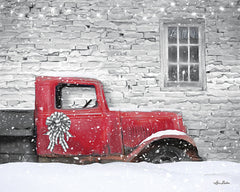 LD1848 - Christmas Truck with Plaid Bow - 16x12