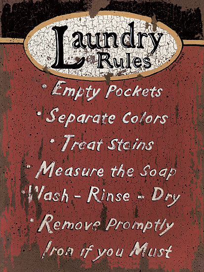 Linda Spivey LS1249 - Laundry Rules - Laundry, Rules, Sign from Penny Lane Publishing