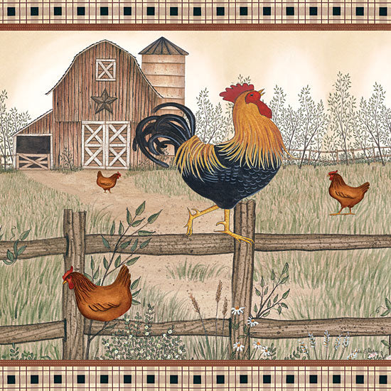 Linda Spivey LS1697 - Rustic Farm Rooster Rooster, Chickens, Barn, Farm, Rustic from Penny Lane