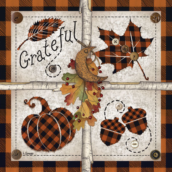 Linda Spivey LS1707 - Autumn Four Square Grateful Autumn, Buffalo Plaid, Thanksgiving, Harvest, Pumpkins, Icons, Signs from Penny Lane
