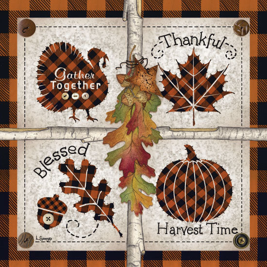 Linda Spivey LS1708 - Autumn Four Square Harvest Time Autumn, Buffalo Plaid, Thanksgiving, Harvest, Pumpkins, Icons, Signs from Penny Lane