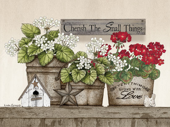Linda Spivey LS1716 - Cherish the Small Things Geraniums Cherish the Small things, Geraniums, Flowers, Crocks, Bird's House from Penny Lane