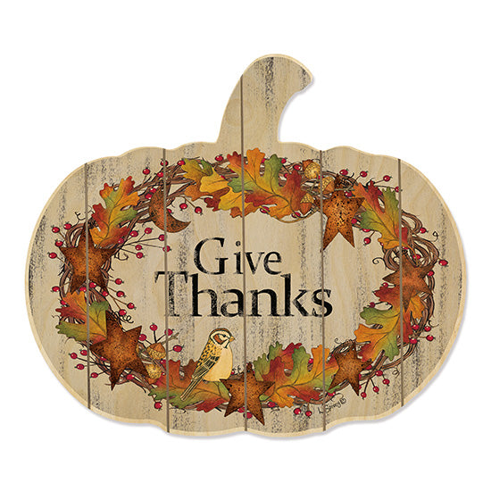 Linda Spivey LS1721PUMP - Give Thanks Wreath Give Thanks, Thanksgiving, Pumpkin, Buffalo Plaid, Leaves, Autumn, Wreath from Penny Lane