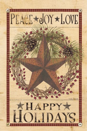 Linda Spivey LS1751 - Happy Holiday Barn Star I - 12x18 Happy Holidays, Wreath, Barn Star, Berries, Signs from Penny Lane