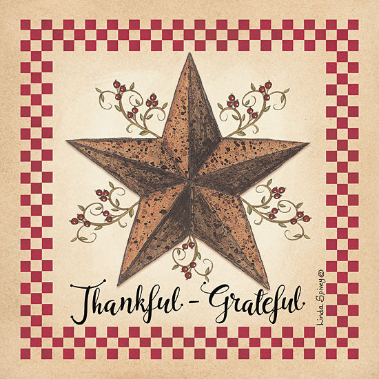 Linda Spivey LS1765 - LS1765 - Thankful Grateful Barnstar - 12x12 Barn Star, Thankful, Grateful, Rusty, Berries, Checkerboard from Penny Lane