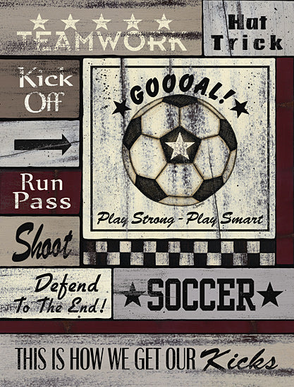Linda Spivey LS1774 - LS1774 - Soccer Goal - 12x16 Soccer, Sports, Vintage, Soccer Ball, Soccer Icons from Penny Lane