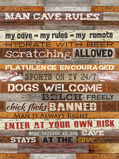 Marla Rae MA1077 - Man Cave Rules - Man Cave, Rules, Typography from Penny Lane Publishing