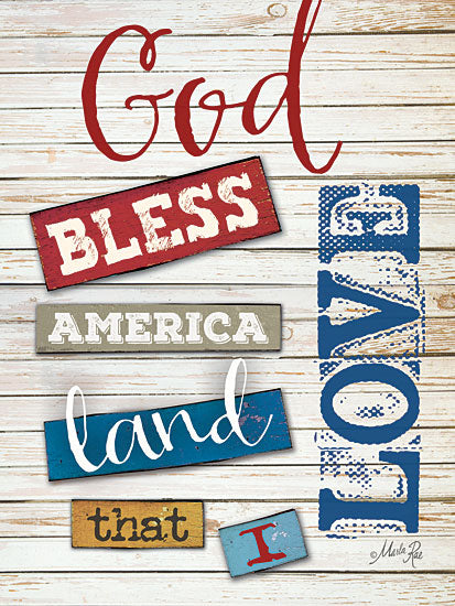 Marla Rae MA1091GP - God Bless America - God Bless America, Americana, Wood Planks from Penny Lane Publishing