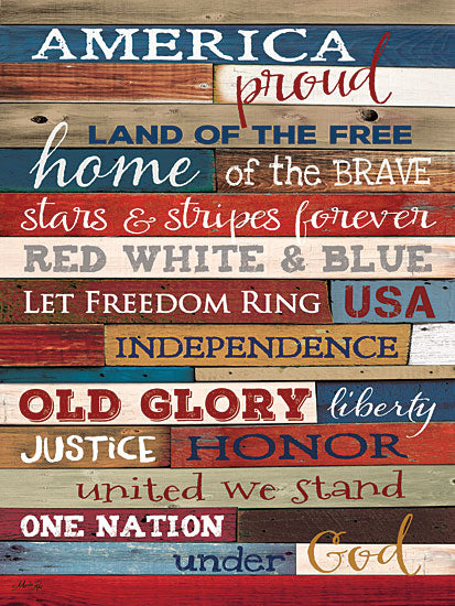 Marla Rae MA1093GP - America Proud - America, Typography, USA, Americana, Wood Planks from Penny Lane Publishing