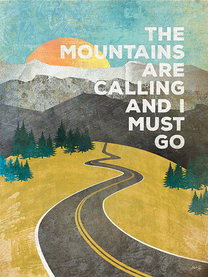 Marla Rae MA1145 - The Mountains are Calling - Mountains, Road, Sun, Travel, Road Trip from Penny Lane Publishing