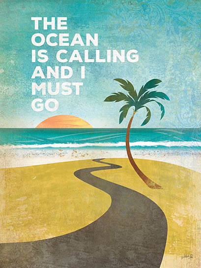Marla Rae MA1147 - The Ocean is Calling - Ocean, Palm Tree, Sun, Beach, Sand, Coast from Penny Lane Publishing