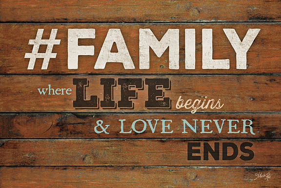Marla Rae MA1198 - #FAMILY - Where Life Begins - Hashtag, Family, Love, Wood Planks from Penny Lane Publishing