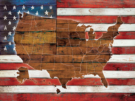 Marla Rae MA2075 - American Flag USA Map  - Flag, USA, America, Continent from Penny Lane Publishing