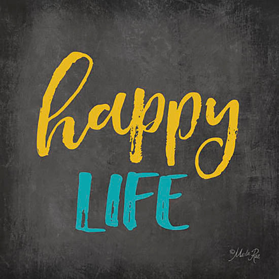 Marla Rae MA2378GP - Happy Life - Chalkboard, Happy from Penny Lane Publishing