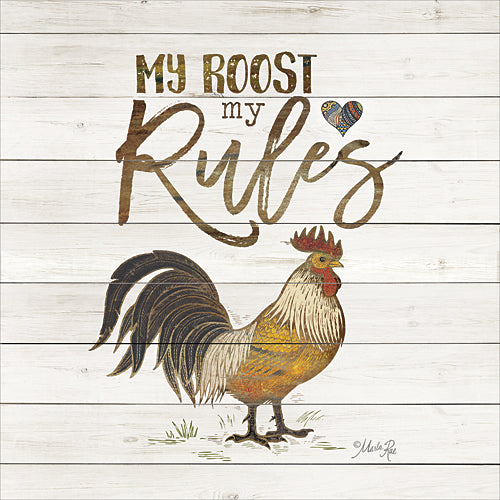 Marla Rae MA2398aGP - My Roost, My Rules - Rooster, Sign, Animals, Humor, Farm Life from Penny Lane Publishing