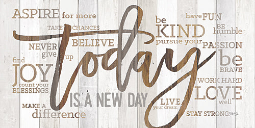 Marla Rae MA2460GP - Today is a New Day - Compliements, Wood, Signs, Inspirational, Typography from Penny Lane Publishing