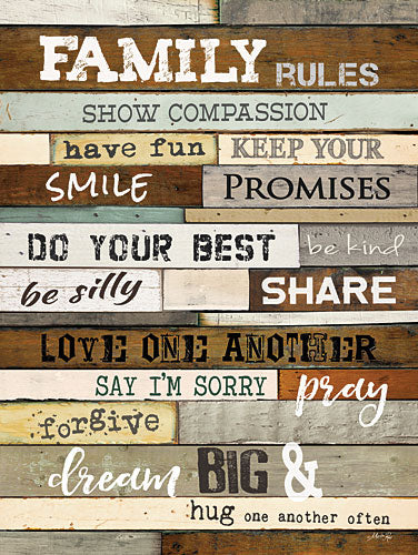 Marla Rae MA2562GP - Family Rules - Inspirational, Wood Planks, Inspirational, Rules from Penny Lane Publishing