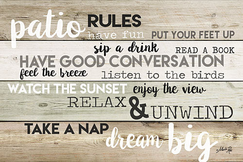 Marla Rae MA2586 - Patio Rules  - Patio, Rules, Typography, Signs from Penny Lane Publishing