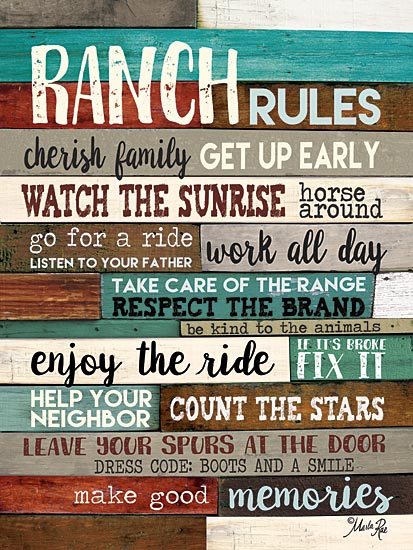 Marla Rae MA2594 - Ranch Rules - Typography, Ranch, Rules, Signs from Penny Lane Publishing