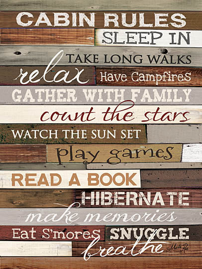 Marla Rae MA2601 - Cabin Rules - Cabin, Rules, Wood Slates, Signs from Penny Lane Publishing