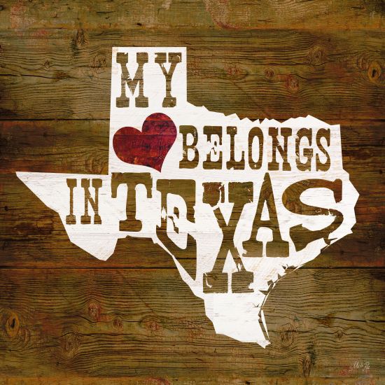 Marla Rae MA2607 - My Heart Belongs to Texas Texas, Heart, Wood Planks, State, Signs from Penny Lane