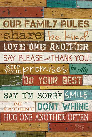 Marla Rae MA610 - Family Rules - Family, Rules, Typography, Signs from Penny Lane Publishing
