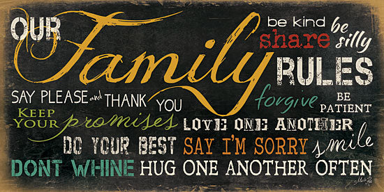 Marla Rae MA679B - Family Rules - Family, Rules, Typography, Signs from Penny Lane Publishing