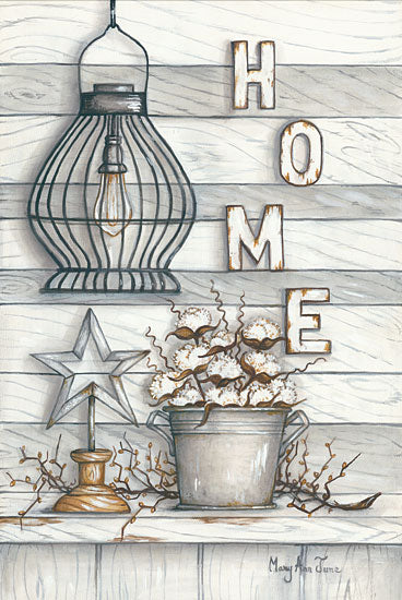 Mary Ann June MARY508 - Home Home, Cotton, Barn Star, Lamp, Retro, Gray, White, Still Life from Penny Lane