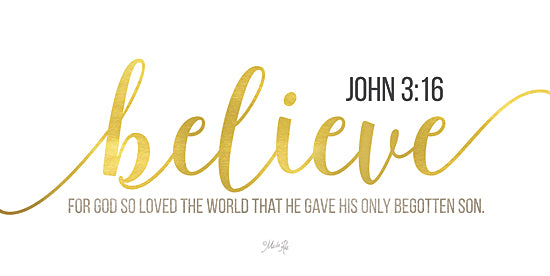 Marla Rae MAZ5120 - Believe John 3:16 - Believe, Religious, Inspirational, Signs, Gold from Penny Lane Publishing
