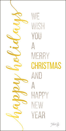 Marla Rae MAZ5122A - Happy Holidays - Typography, Gold, Holiday from Penny Lane Publishing