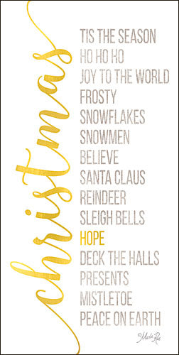 Marla Rae MAZ5123A - Christmas Sentiments - Typography, Gold, Holiday from Penny Lane Publishing