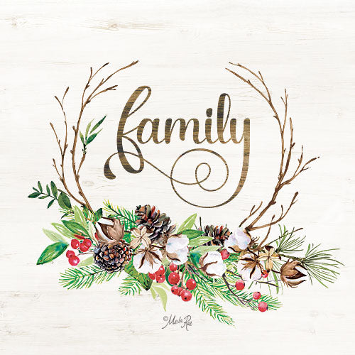 Marla Rae MAZ5151 - Family - Family, Wreath, Greenery, Pine Cones, Berries from Penny Lane Publishing