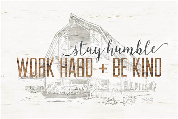 Marla Rae MAZ5164 - Work Hard + Be Kind - Be Kind, Barn, Sketches, Farm from Penny Lane Publishing