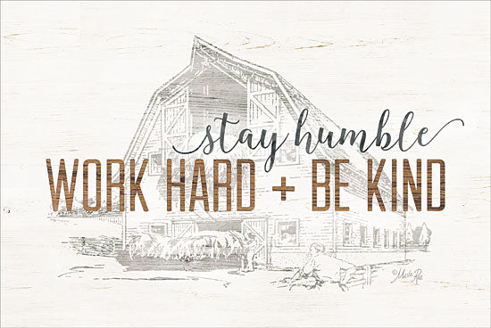 Marla Rae MAZ5164GP - Work Hard + Be Kind - Be Kind, Barn, Sketches, Farm from Penny Lane Publishing