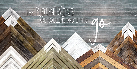 Marla Rae MAZ5168GP - The Mountains are Calling and I Must Go - Mountains, Wood Inlay, Neutral from Penny Lane Publishing