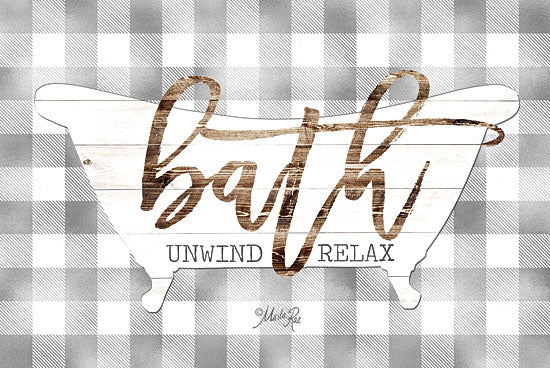 Marla Rae MAZ5180GP - Bath - Unwind & Relax - Bath, Unwind, Relax, Plaid, Bathtub from Penny Lane Publishing