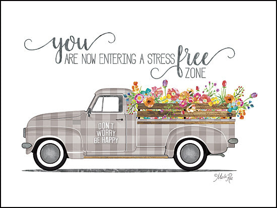 Marla Rae MAZ5184 - Be Happy Vintage Truck - Flowers, Truck, Plaid, Signs from Penny Lane Publishing