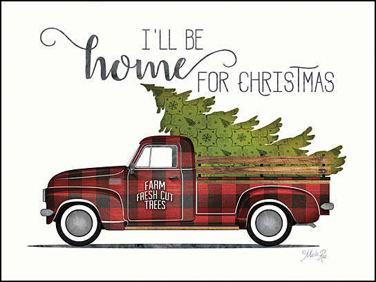 Marla Rae MAZ5188 - Home for Christmas Vintage Truck - Holiday, Truck, Plaid, Christmas Trees, Home from Penny Lane Publishing