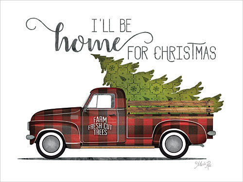Marla Rae MAZ5188GP - Home for Christmas Vintage Truck - Holiday, Truck, Plaid, Christmas Trees, Home from Penny Lane Publishing