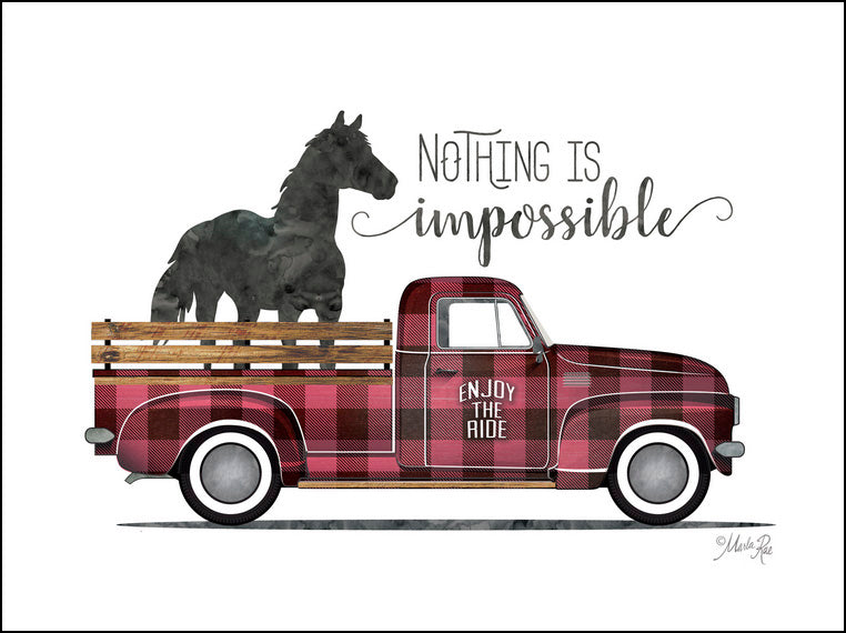 Marla Rae MAZ5189 - Nothing is Impossible Vintage Truck - Horse, Truck, Plaid, Signs from Penny Lane Publishing