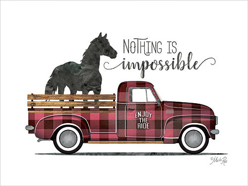 Marla Rae MAZ5189GP - Nothing is Impossible Vintage Truck - Horse, Truck, Plaid, Signs from Penny Lane Publishing